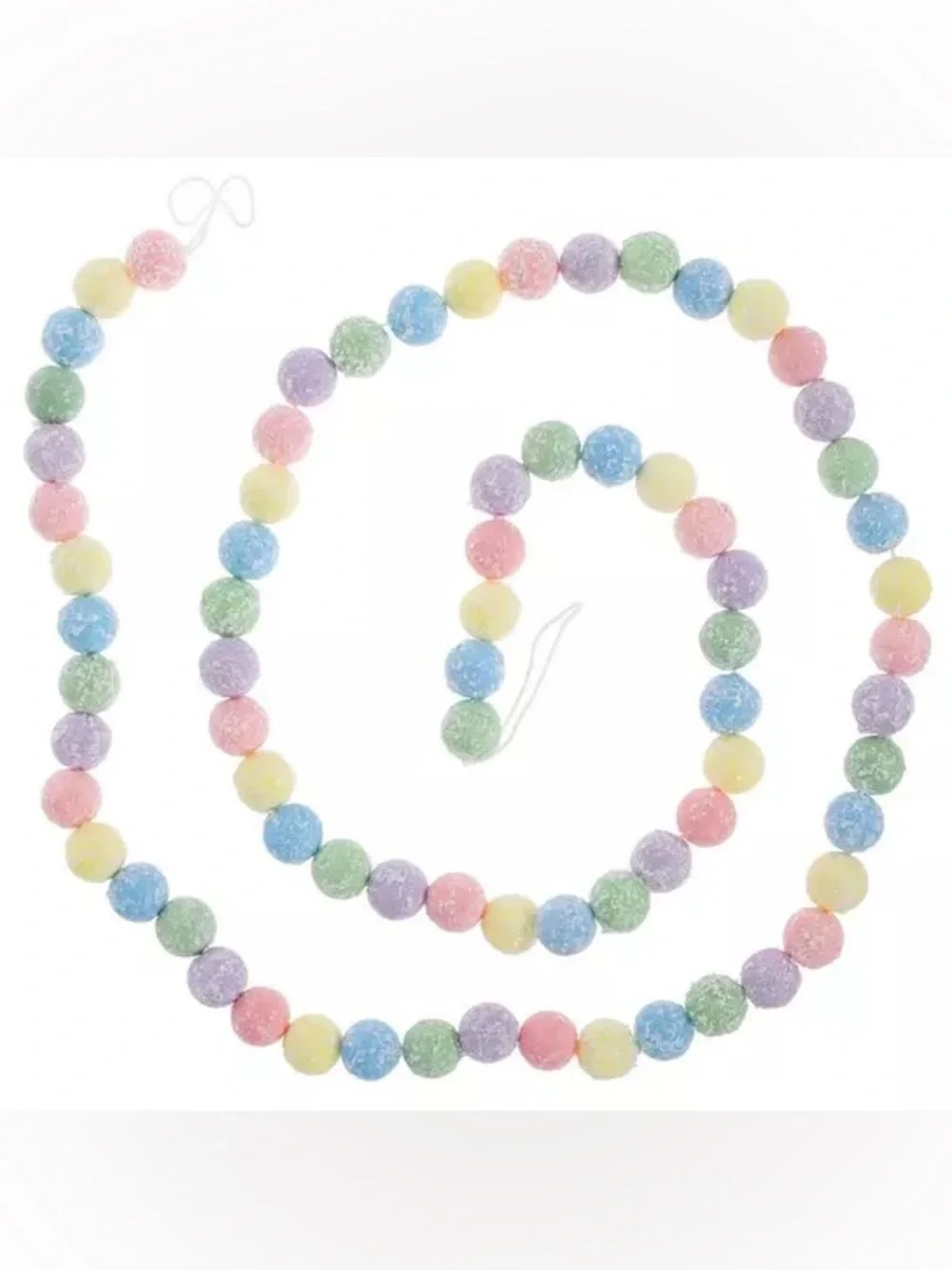 (2) Pastel Flocked Ball Garland